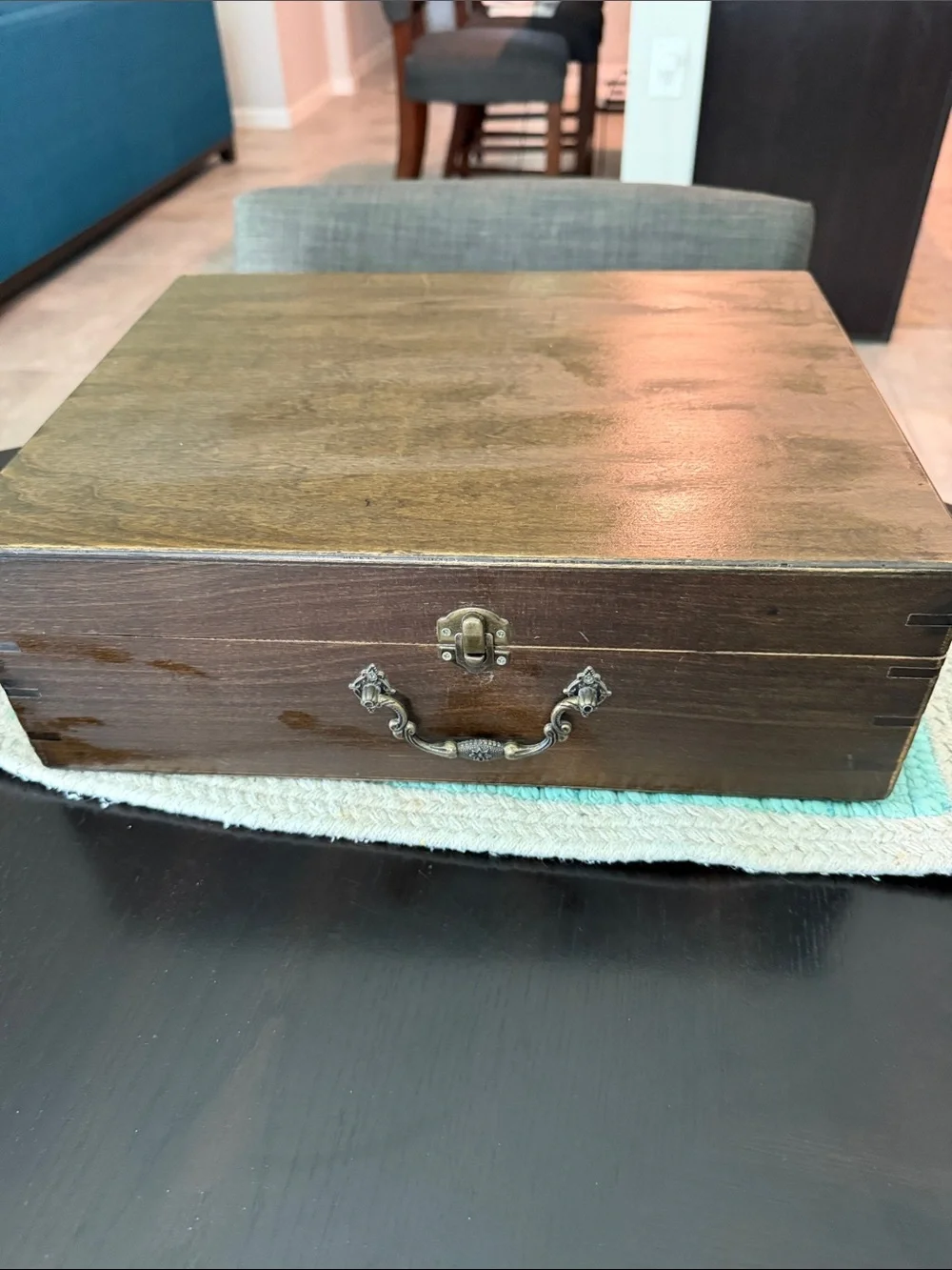 Old School Wooden “Shut the Box” Game in Dark Brown - Classic Home Storage